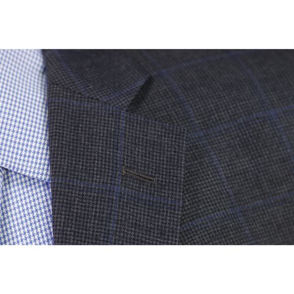 Brooks Brothers Gray Blue Windowpane Wool 2-Btn Sportcoat Blazer 48R - Picture 5 of 9
